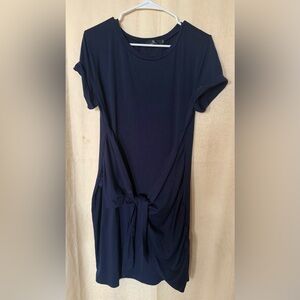 Lillusory Dress, Women’s Size Medium Navy Blue Summer T-shirt Dress.